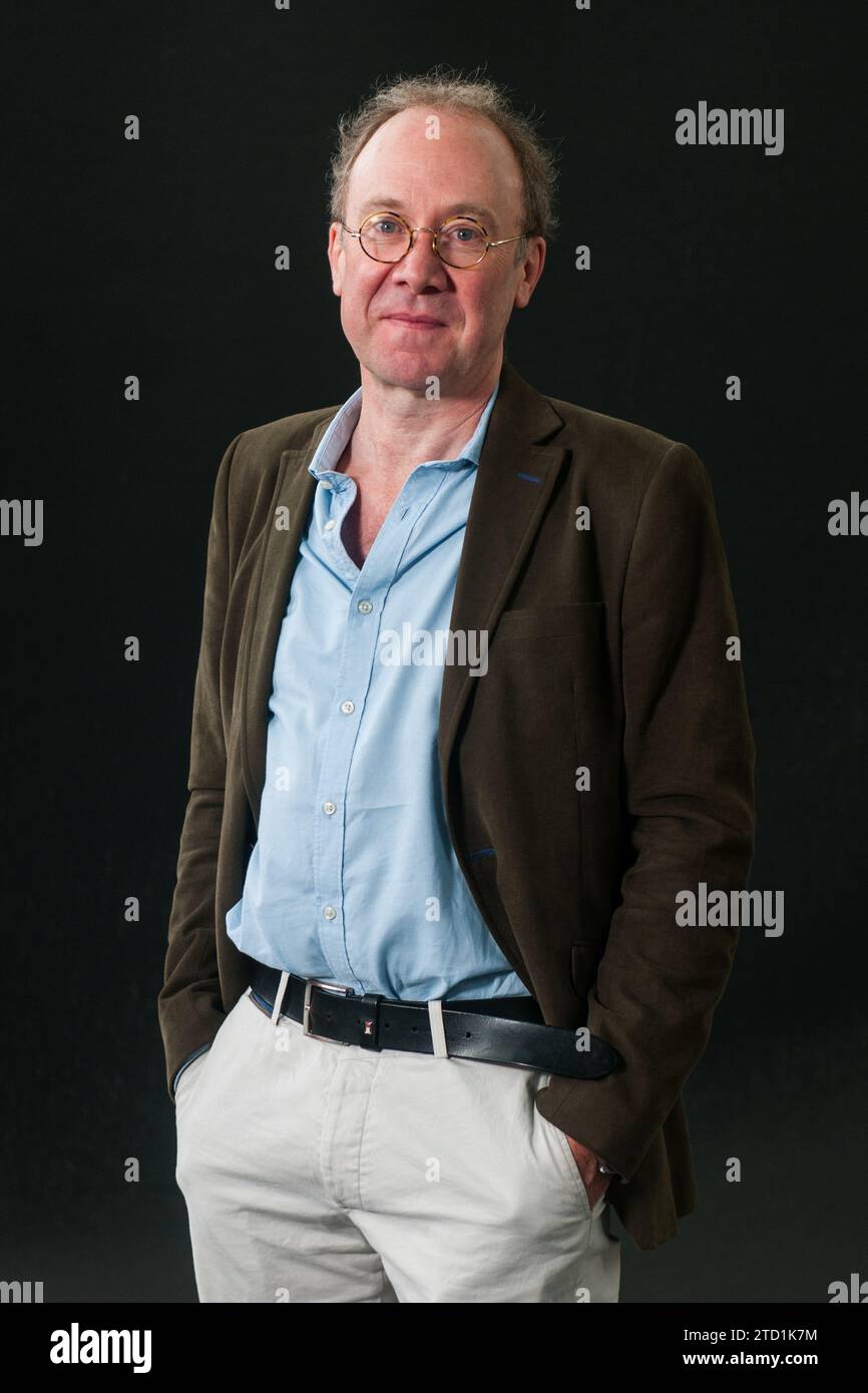 British author, historian, reviewer and columnist Ben Macintyre attends a photocall during the Edinburgh International Book Festival on August, 2017 i Stock Photo