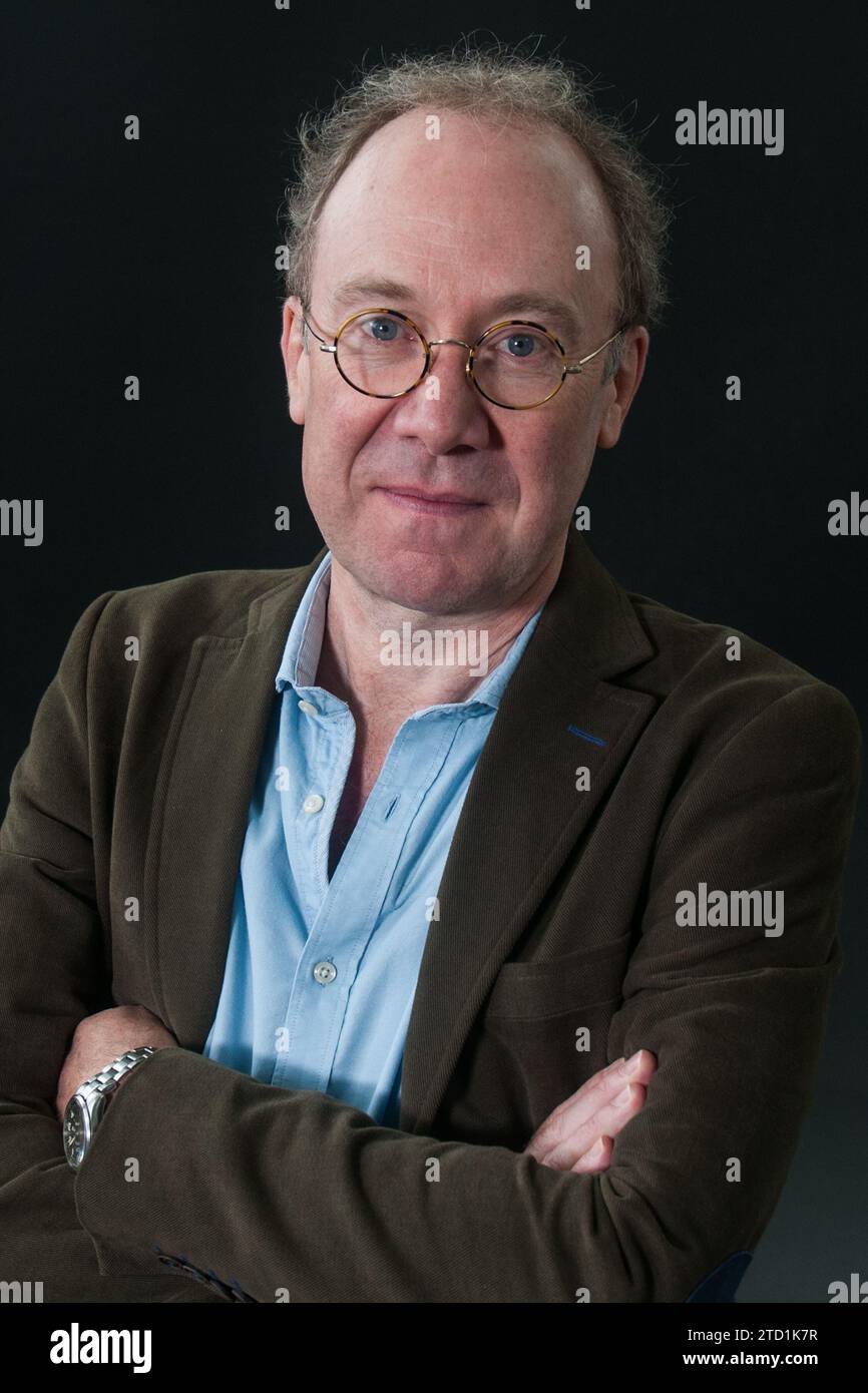 British author, historian, reviewer and columnist Ben Macintyre attends a photocall during the Edinburgh International Book Festival on August, 2017 i Stock Photo
