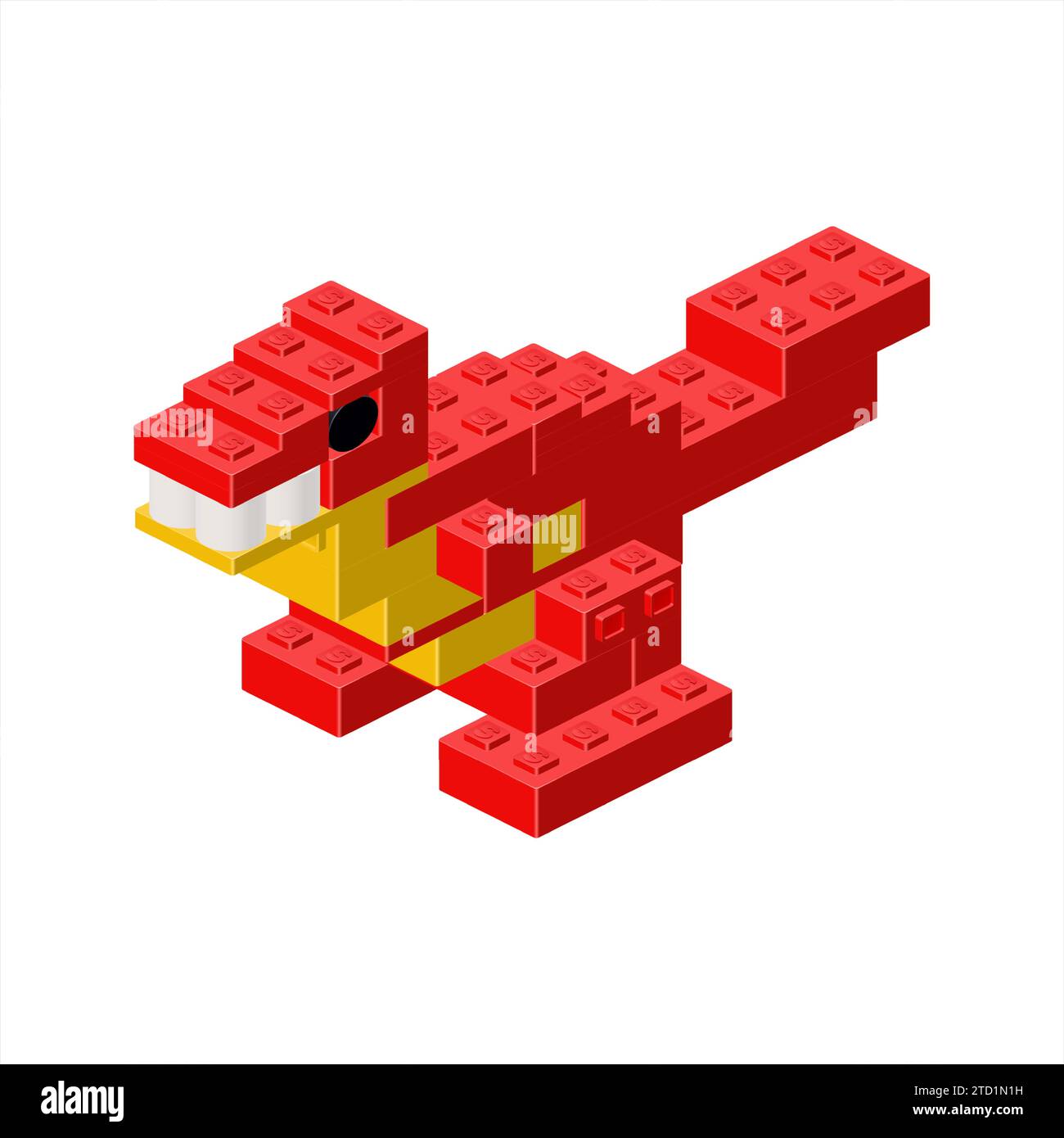 dinosaur allosaurus in isometry. Vector Stock Vector