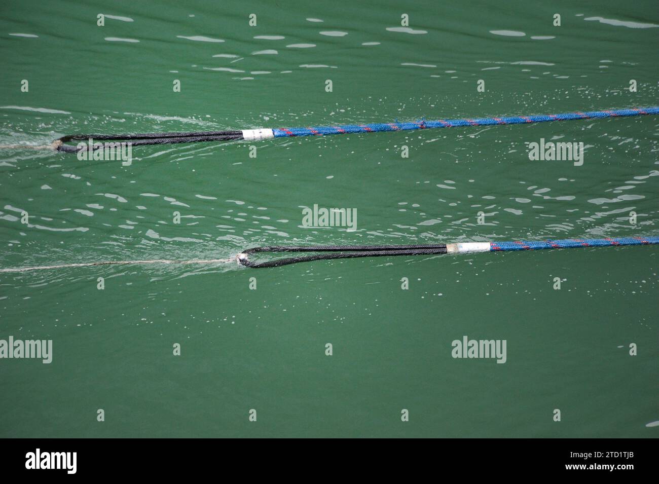 synthetic blue and red mooring ropes Stock Photo Alamy