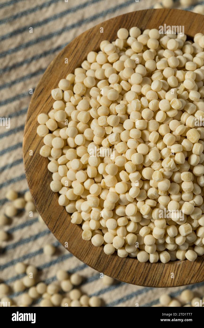 Organic Dry Large Couscous in a Bowl Stock Photo Alamy