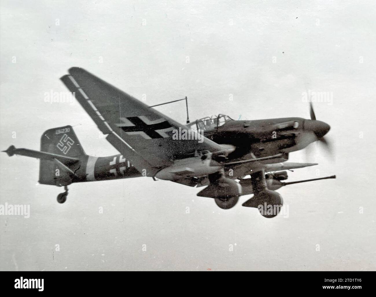 JUNKERS Ju 87 G-1  'kanonenvogel' fitted with twin  Bordkanone 3.7 cm underwing guns Stock Photo