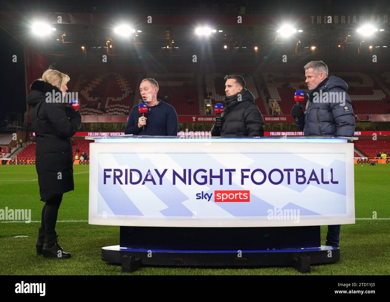 Nottingham Forest manager Steve Cooper (second left) interviewed by Sky ...