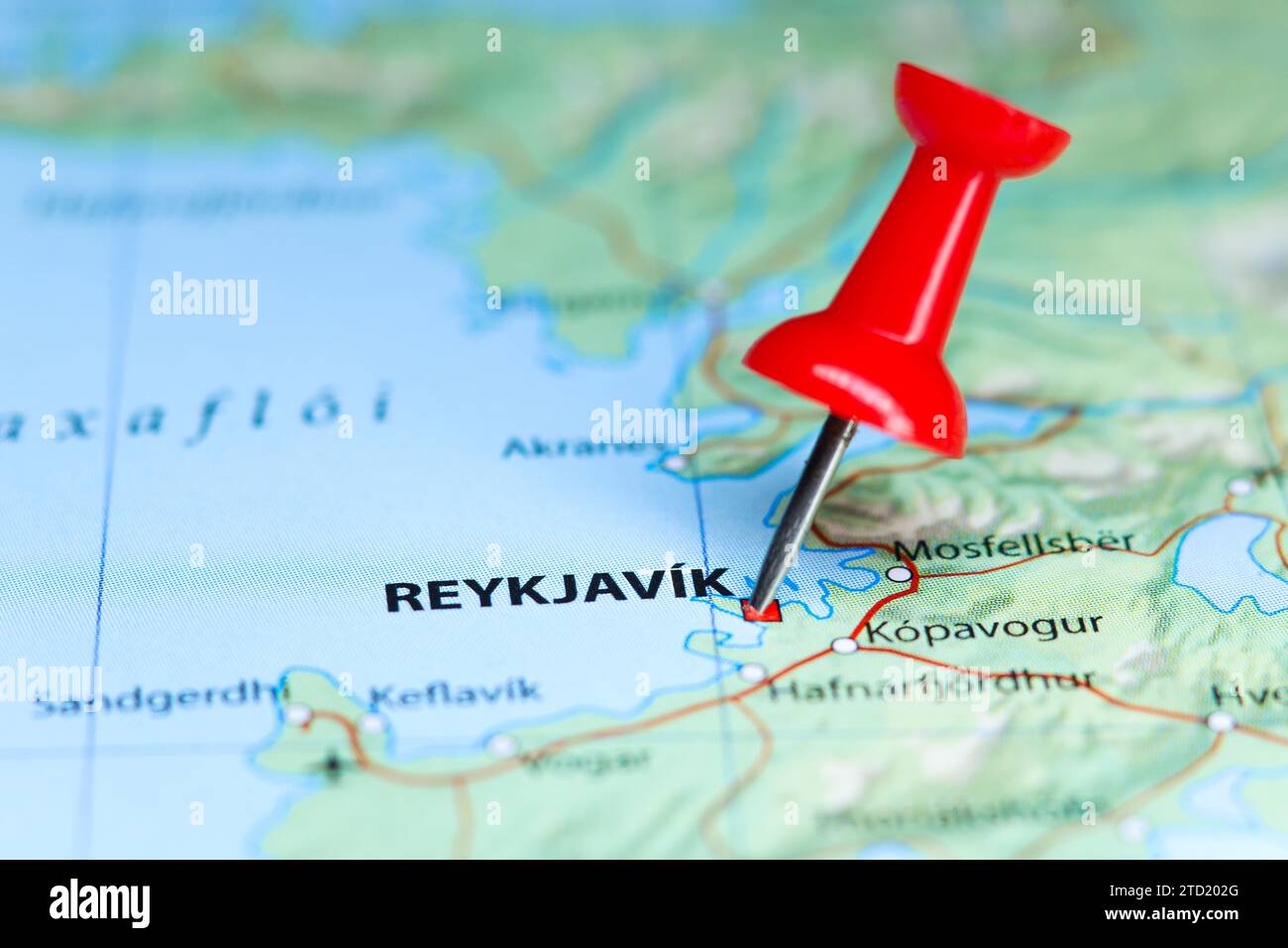 Reykjavík, Iceland pin on map Stock Photo