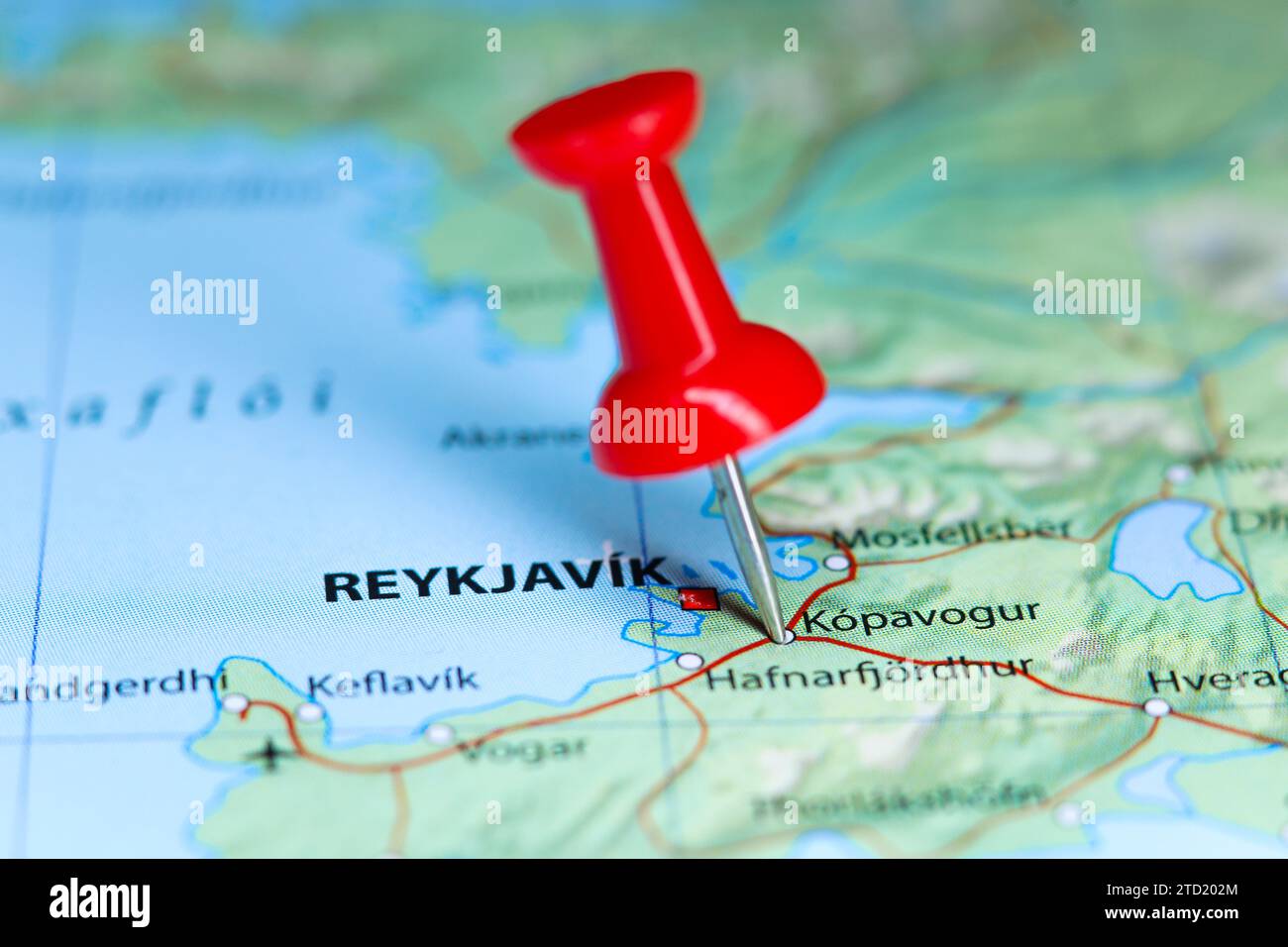 Kópavogur, Iceland pin on map Stock Photo Alamy