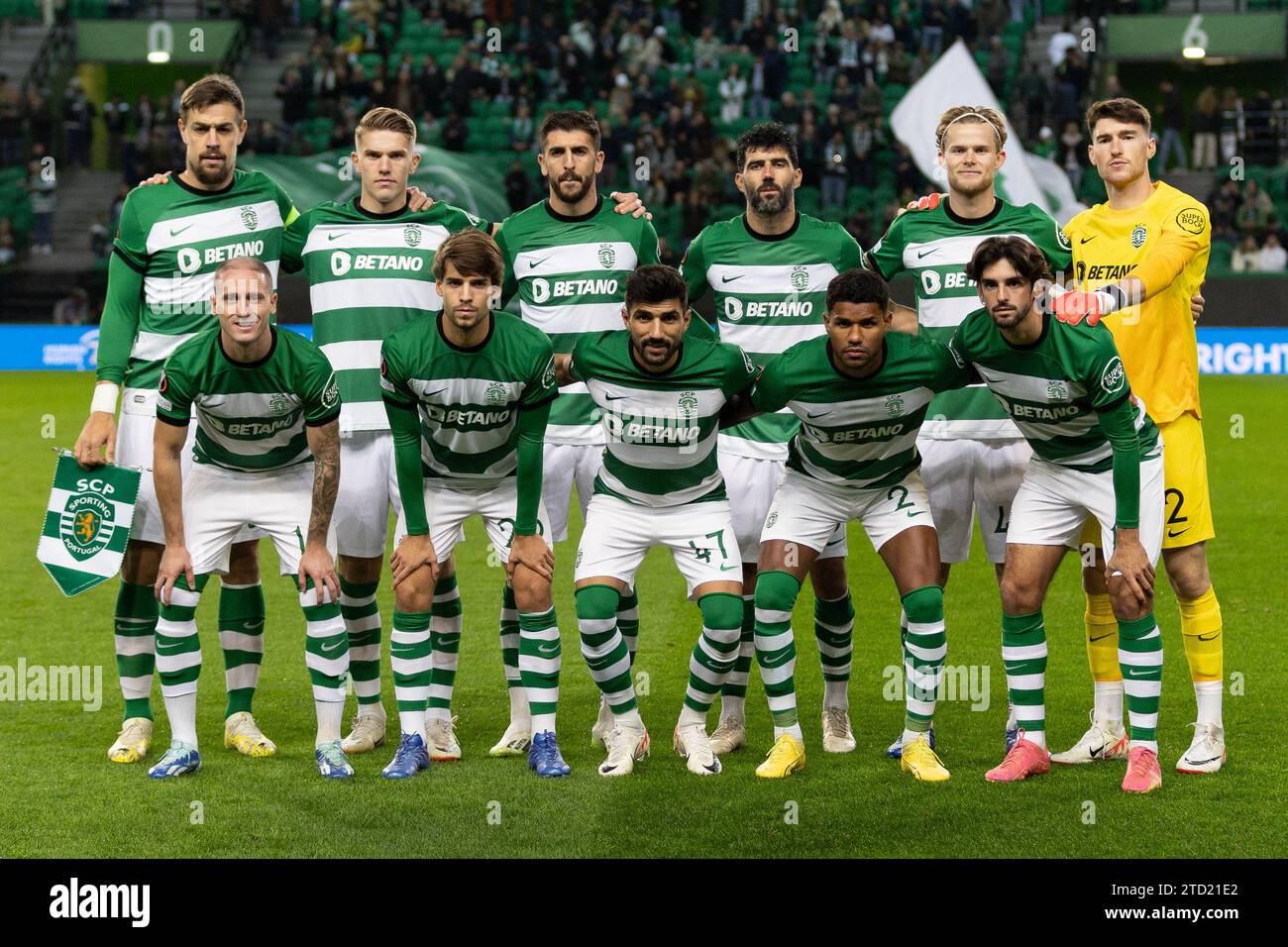 Lisbon, Portugal. December 14, 2023. Lisbon, Portugal. Sporting starting team for the game of the matchday 6 of Group D for the UEFA Europa League, Sporting vs Sturm Graz © Alexandre de Sousa/Alamy Live News Stock Photo