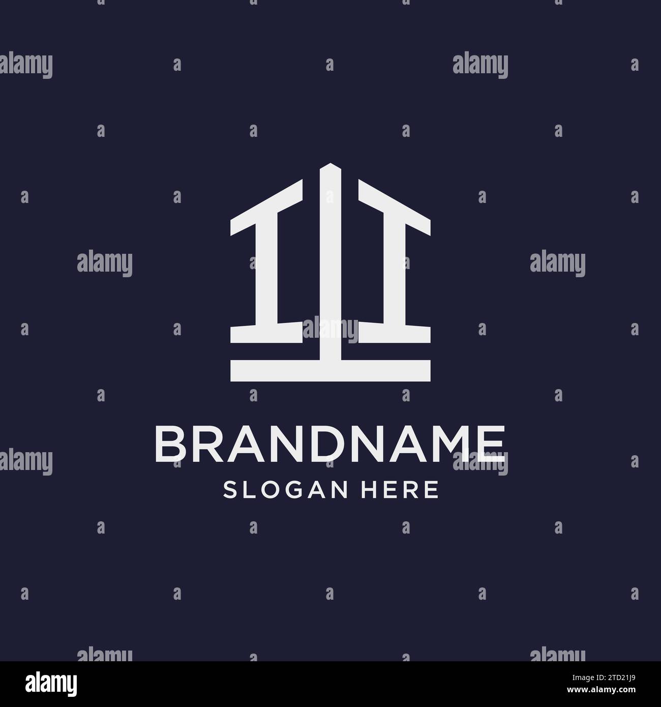 II initial monogram logo design with pentagon shape style design ideas ...