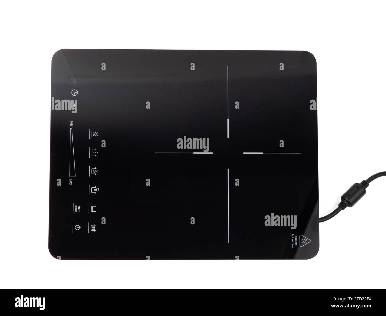 Induction electric stove on a white background. Electric stove close up