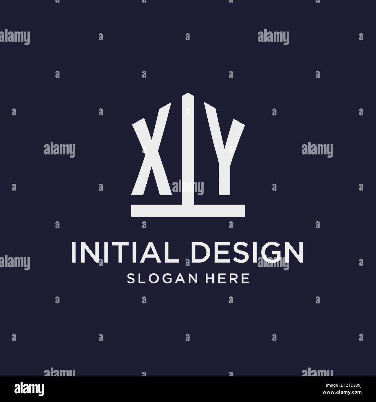 XY initial monogram logo design with pentagon shape style design ideas ...