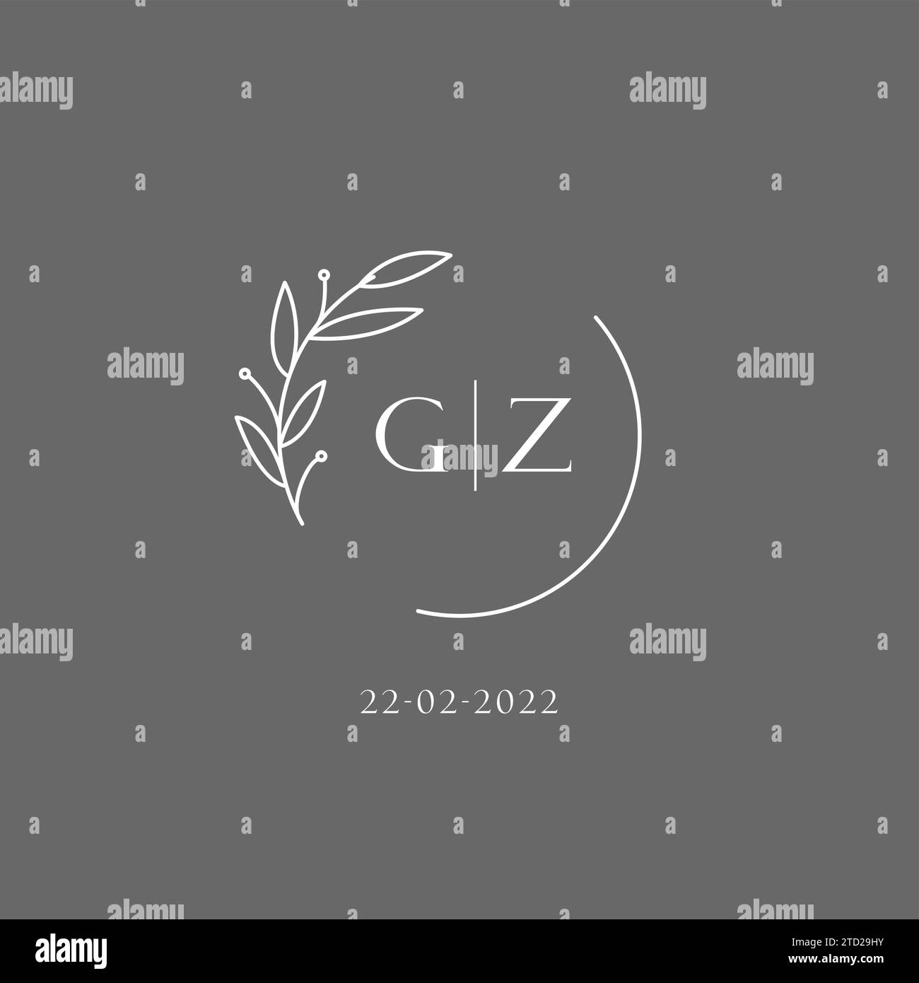 Letter GZ wedding monogram logo design ideas vector graphic Stock Vector