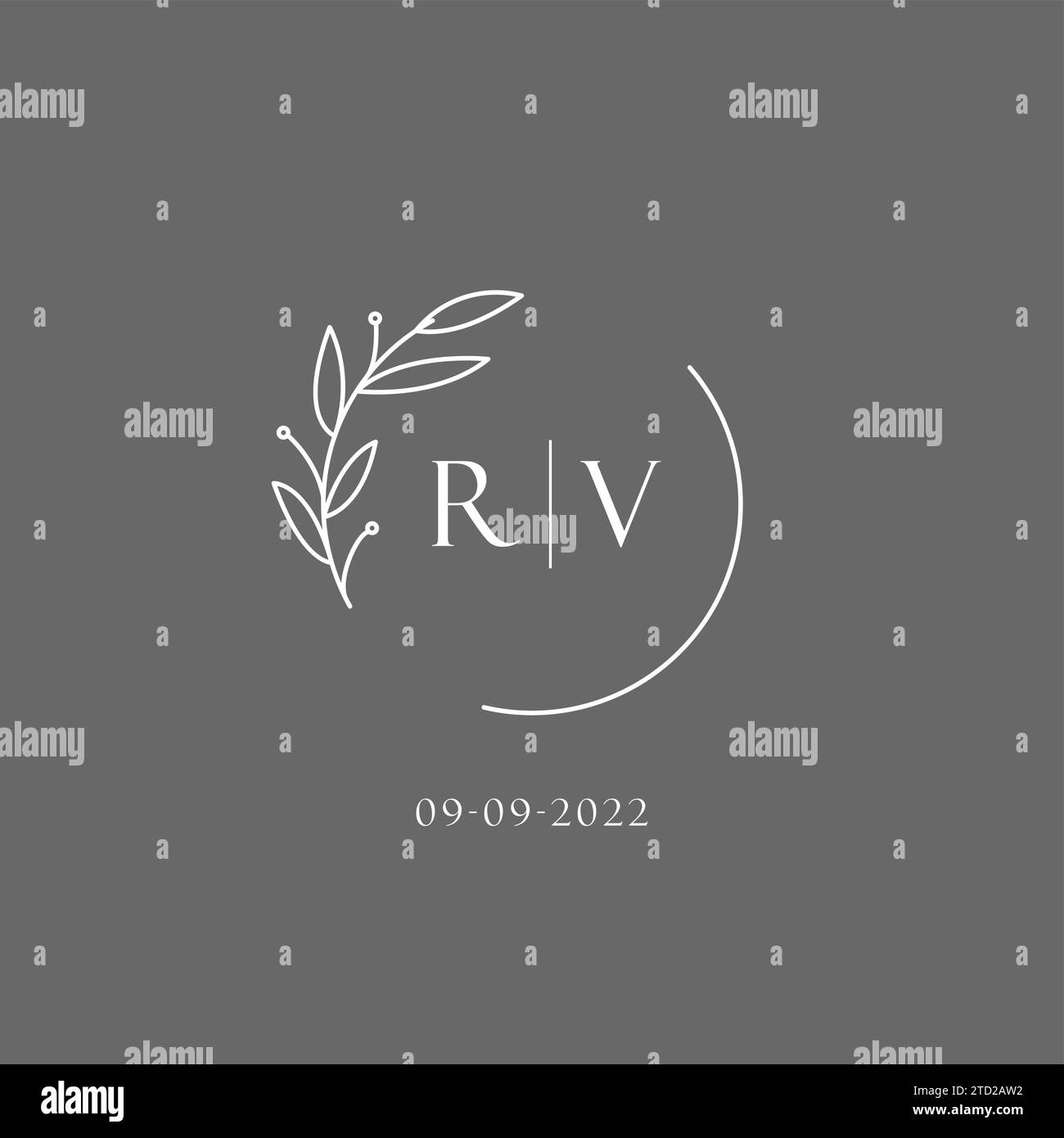 Letter RV wedding monogram logo design ideas vector graphic Stock Vector