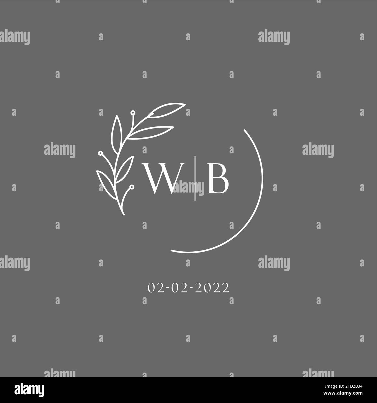 Letter WB wedding monogram logo design ideas vector graphic Stock ...