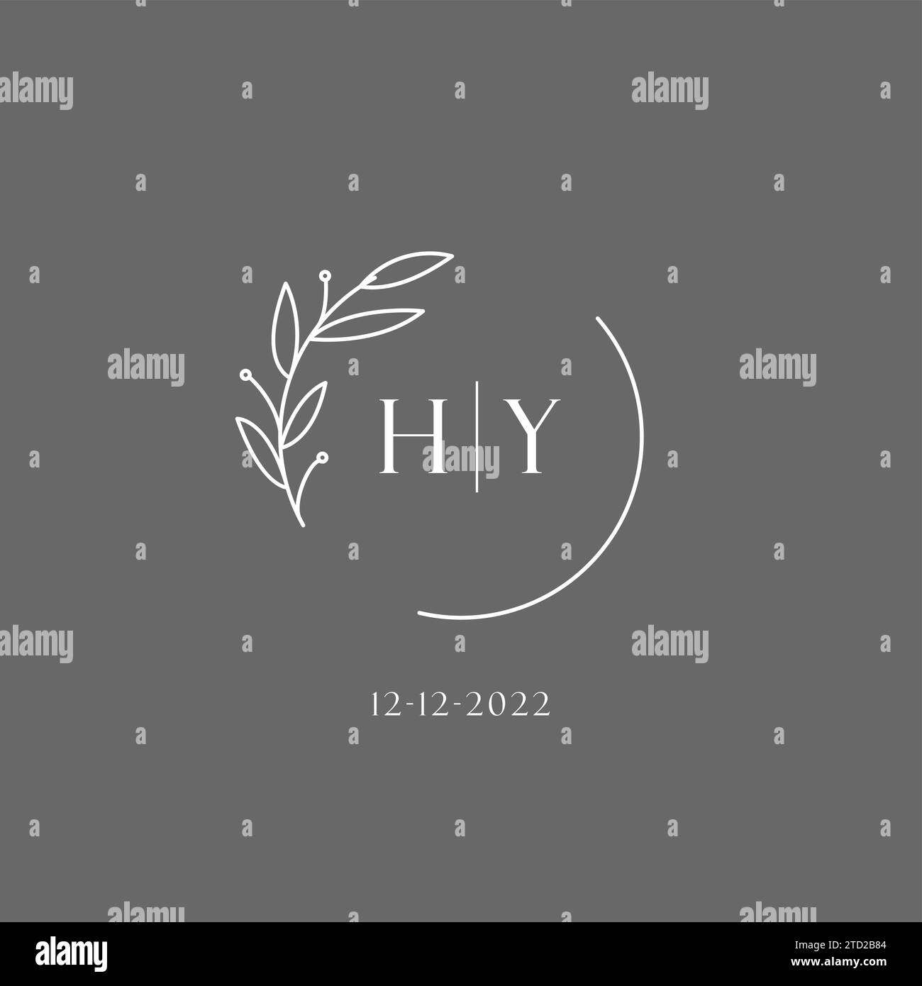 Letter HY wedding monogram logo design ideas vector graphic Stock Vector