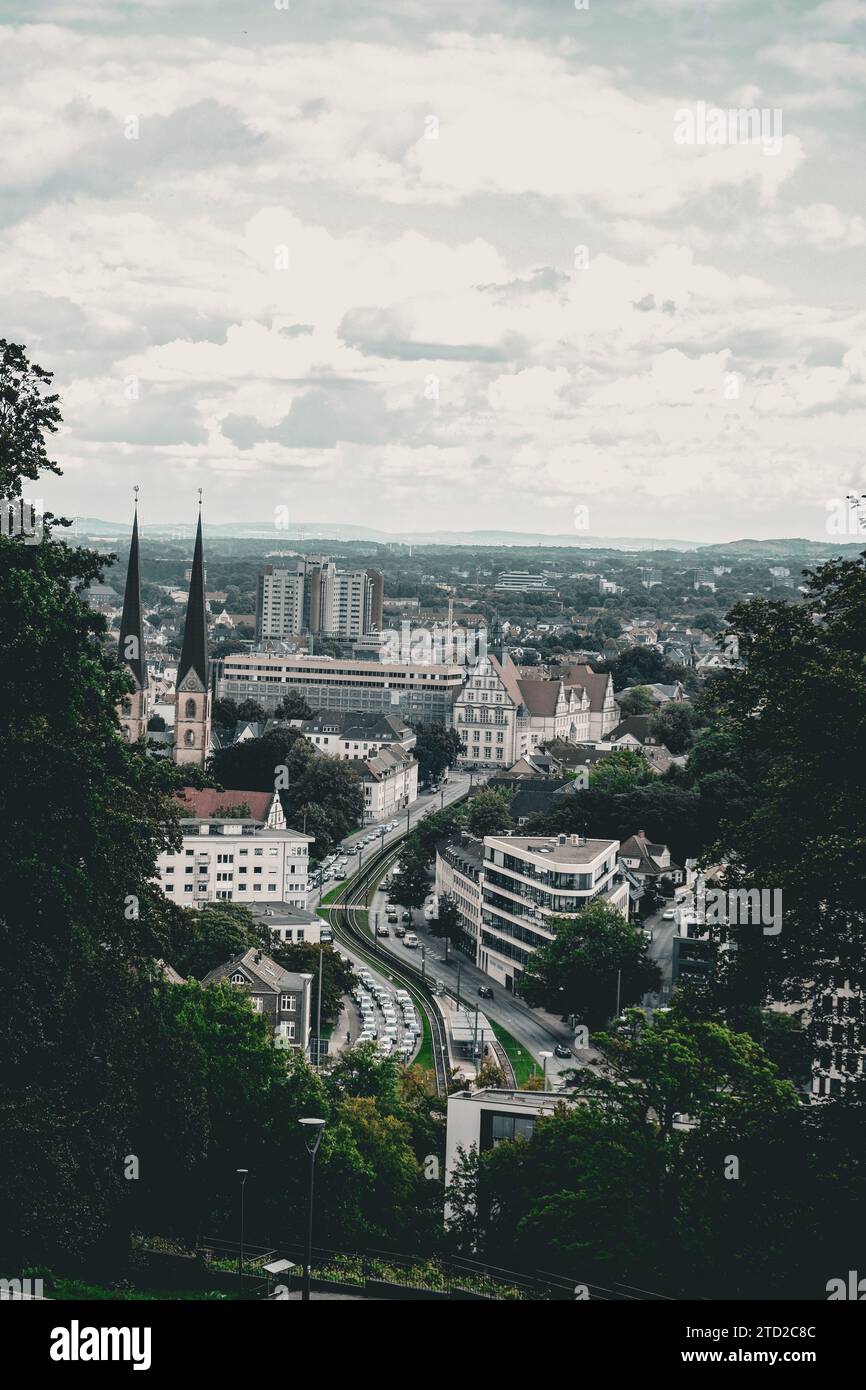 view from Johannisberg to the innercity hospital from Bielefeld Stock Photo