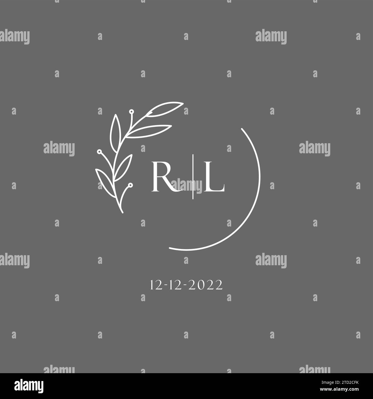 Letter RL wedding monogram logo design ideas vector graphic Stock ...