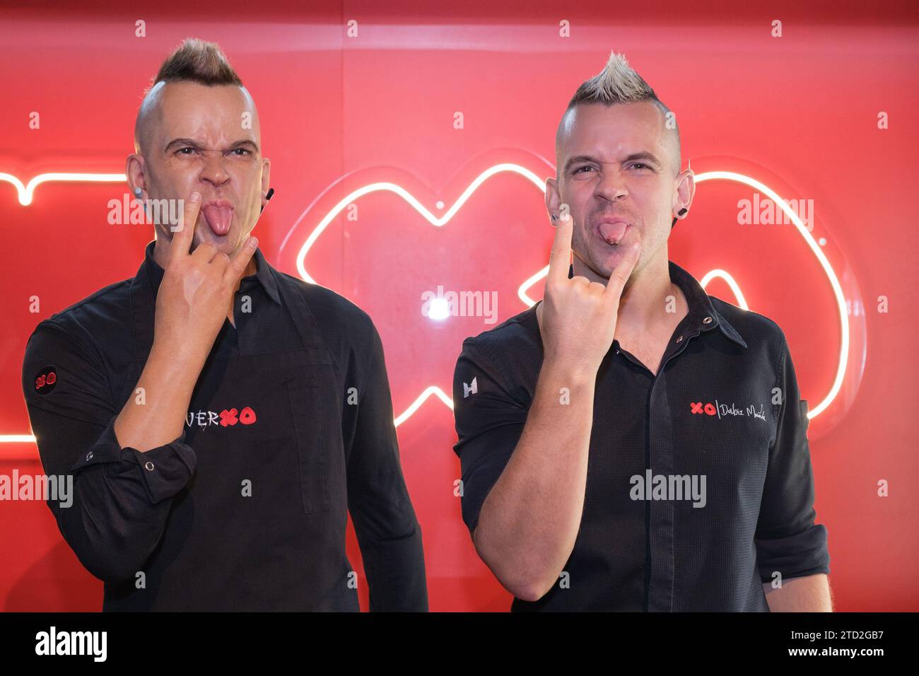 Spanish chef David Muñoz presents his wax figure at the Madrid wax