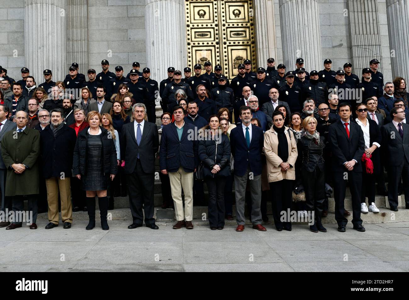 Madrid, 12/14/2015. Minute of silence in the Congress of Deputies for the death of two police officers in the Kabul attack. Photo: Oscar del Pozo ARCHDC. Credit: Album / Archivo ABC / Oscar del Pozo Stock Photo