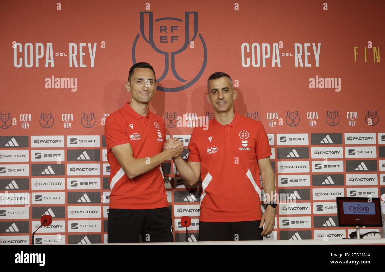 Seville, 05/05/2023. Press conference by referee José María Sánchez Martínez for the Copa del Rey final and Santiago Jaime Latre will be on the VAR. Photo: Raúl Doblado. ARCHSEV. Credit: Album / Archivo ABC / Raúl Doblado Stock Photo