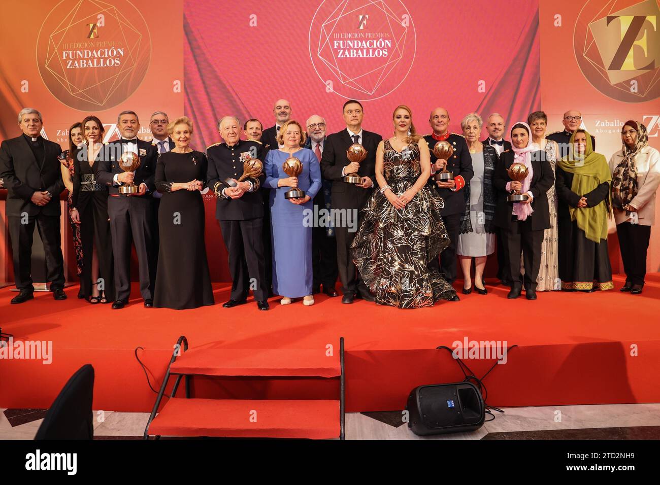 Madrid, 02/24/2023. III Edition Zaballos Foundation Awards. Awardees: President Zelenski, Air Force General Javier Salto Martínez, scientist Rosa Menéndez López, Colonel Diego Pérez de los Cobos, journalist Susanna Griso, president of the Starlite Foundation Sandra García-Sanjuan and the International Association of Afghan Women Judges. Photo: Tania Sieira. ARCHDC. Credit: Album / Archivo ABC / Tania Sieira Stock Photo