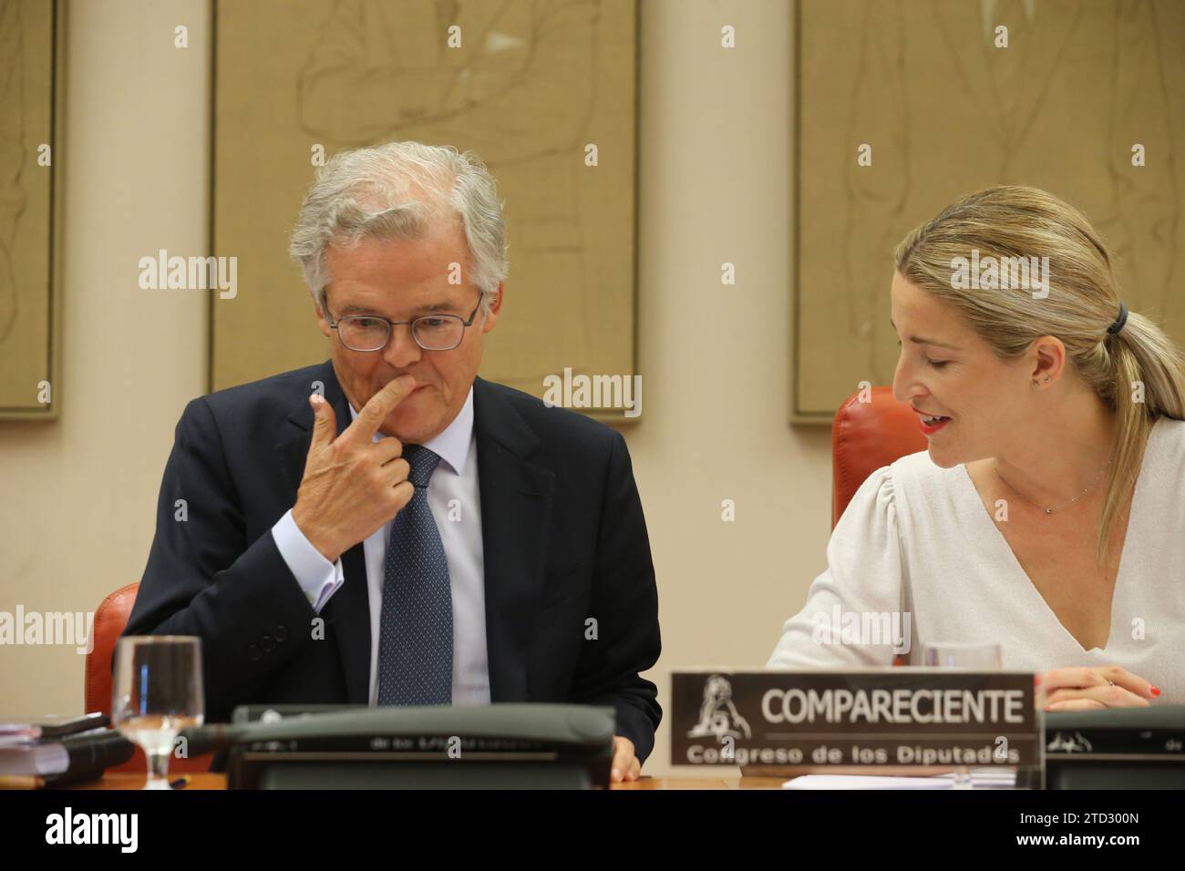 Madrid, 09/18/2019. Congress of Deputies. Appearance of Sebastián Albella, president of the CNMV. In the image, together with the president of the Economy and Business Commission, María Muñoz. Photo: Jaime García. ARCHDC. Credit: Album / Archivo ABC / Jaime García Stock Photo