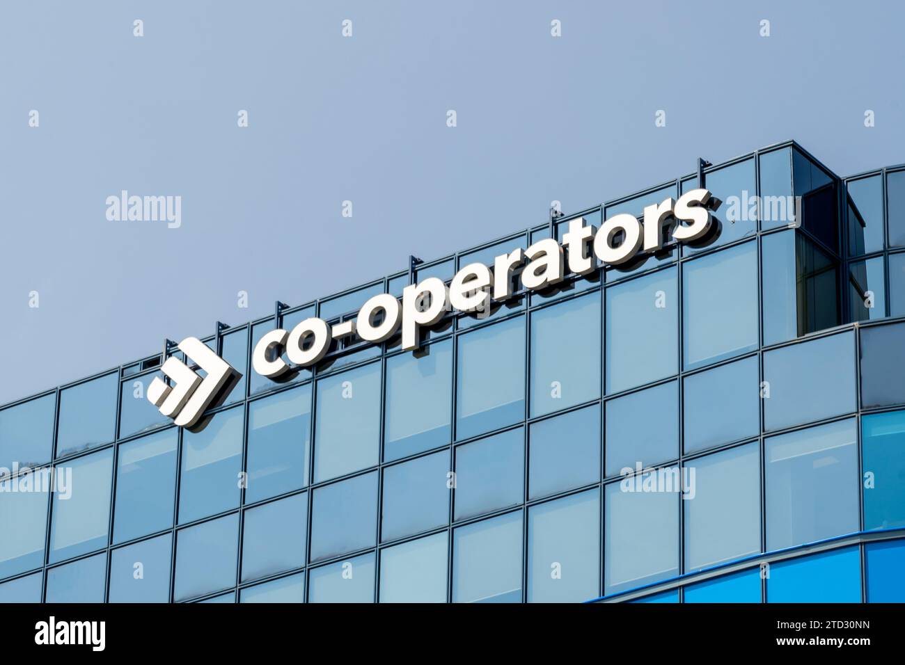 Co-operators logo and sign on the building at Co-operators Place in ...
