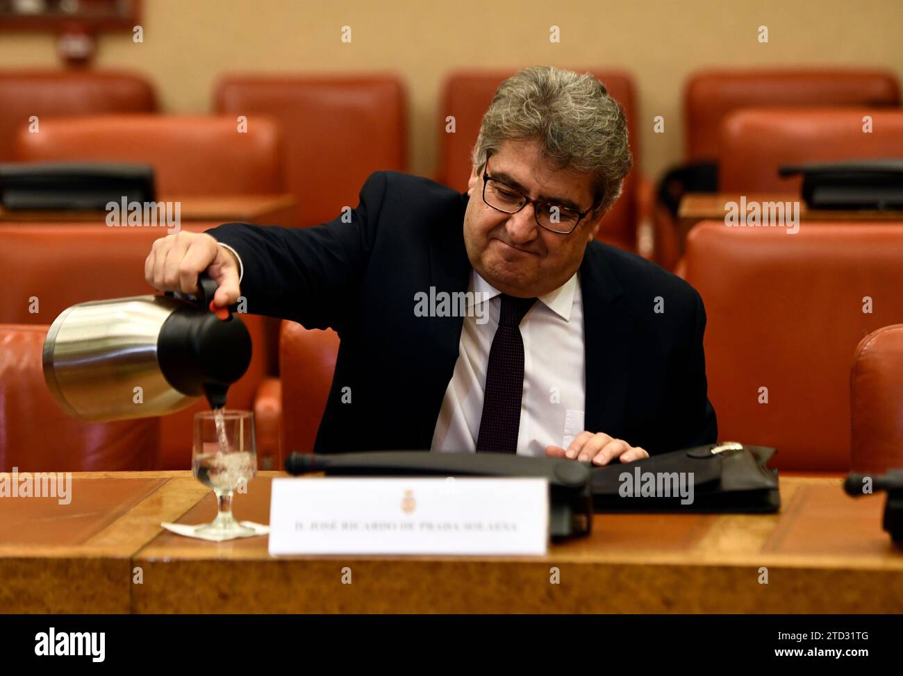 Madrid, 11/16/2018. Appointments Advisory Commission in the Congress of Deputies for the election of members of the General Council of the Judiciary, in the image the candidate José Ricardo de Prada Solaesa. Photo: Oscar del Pozo ARCHDC. Credit: Album / Archivo ABC / Oscar del Pozo Stock Photo
