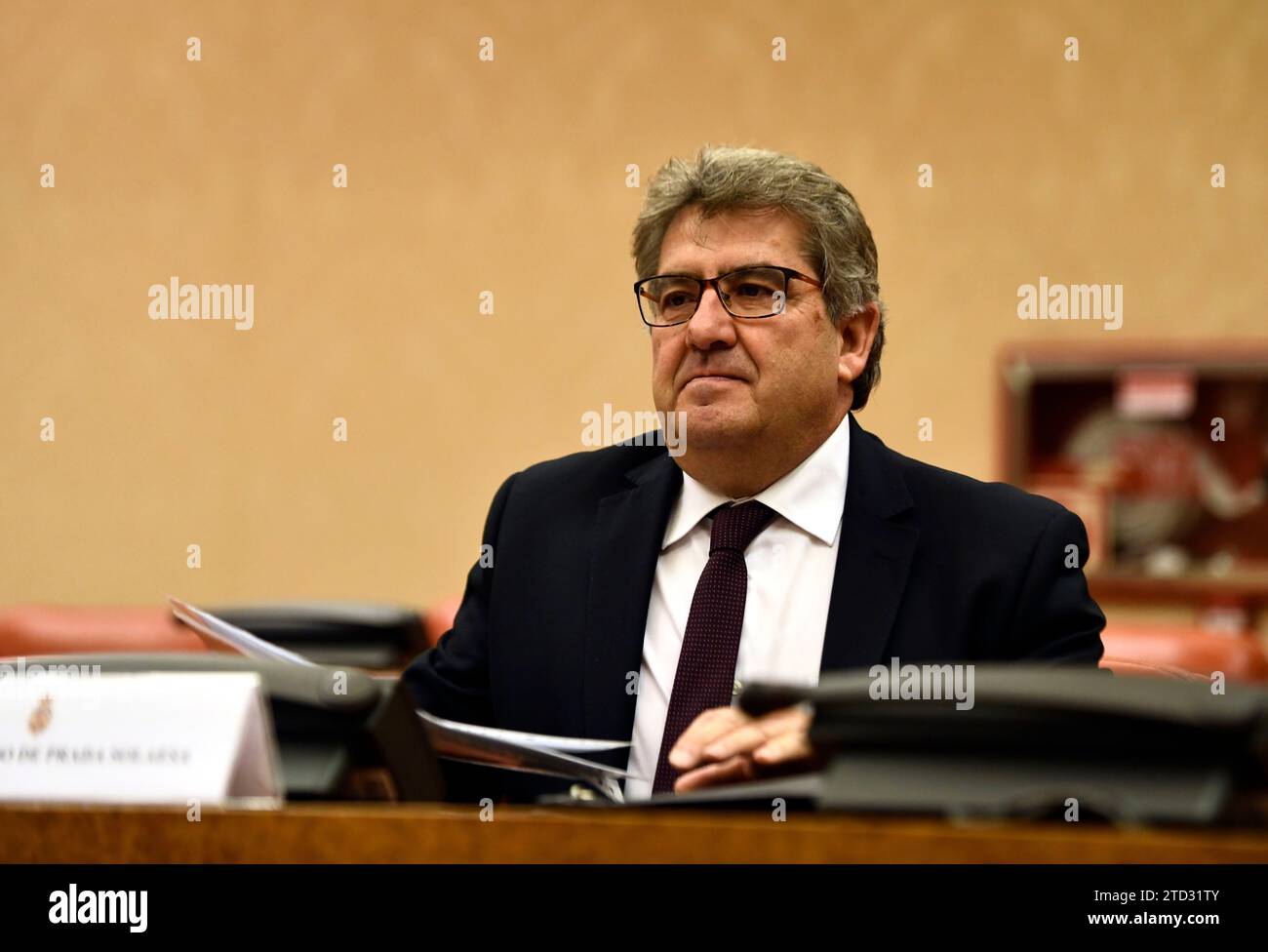 Madrid, 11/16/2018. Appointments Advisory Commission in the Congress of Deputies for the election of members of the General Council of the Judiciary, in the image the candidate José Ricardo de Prada Solaesa. Photo: Oscar del Pozo ARCHDC. Credit: Album / Archivo ABC / Oscar del Pozo Stock Photo