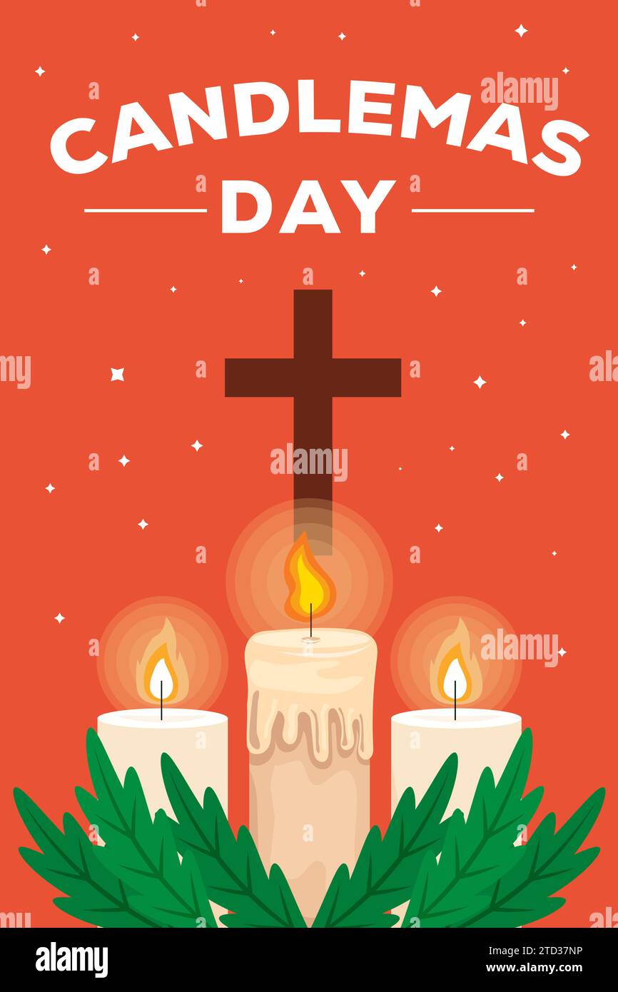 vector candlemas day vertical banner illustration design Stock Vector