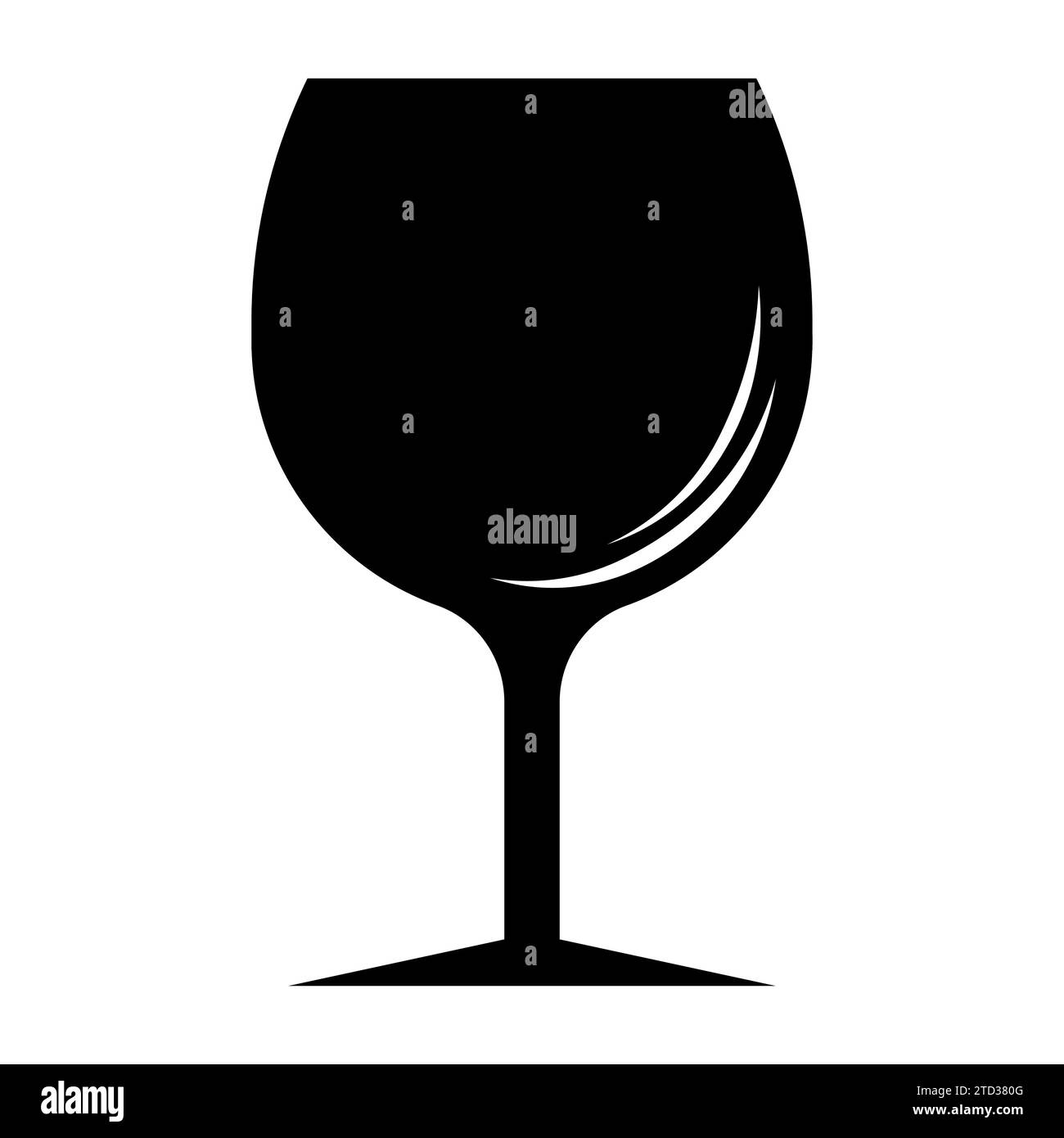 Wine glass black icon on white background Stock Vector Image & Art - Alamy