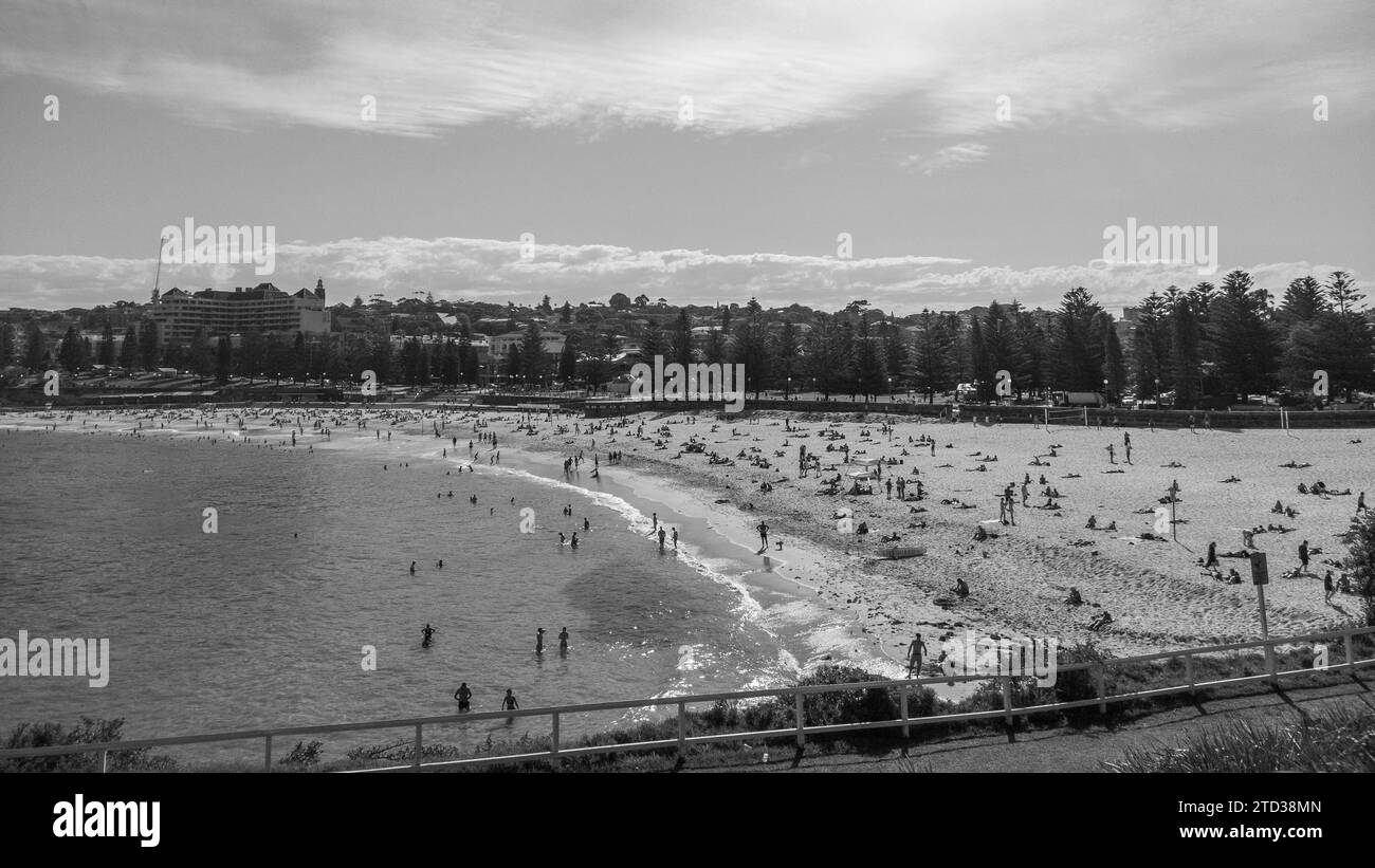Coogee Beach in Black and White Stock Photo