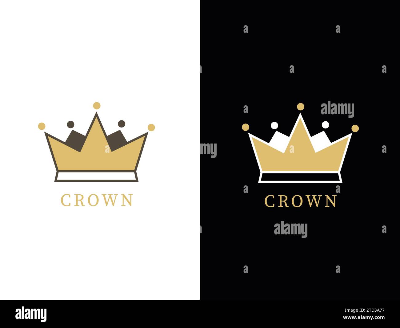 Crown logo vector illustration royal look logo. Stock Vector