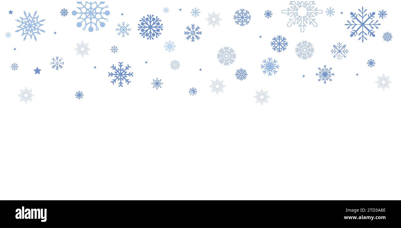 blue banner Christmas snowflake border isolated vector illustration ...