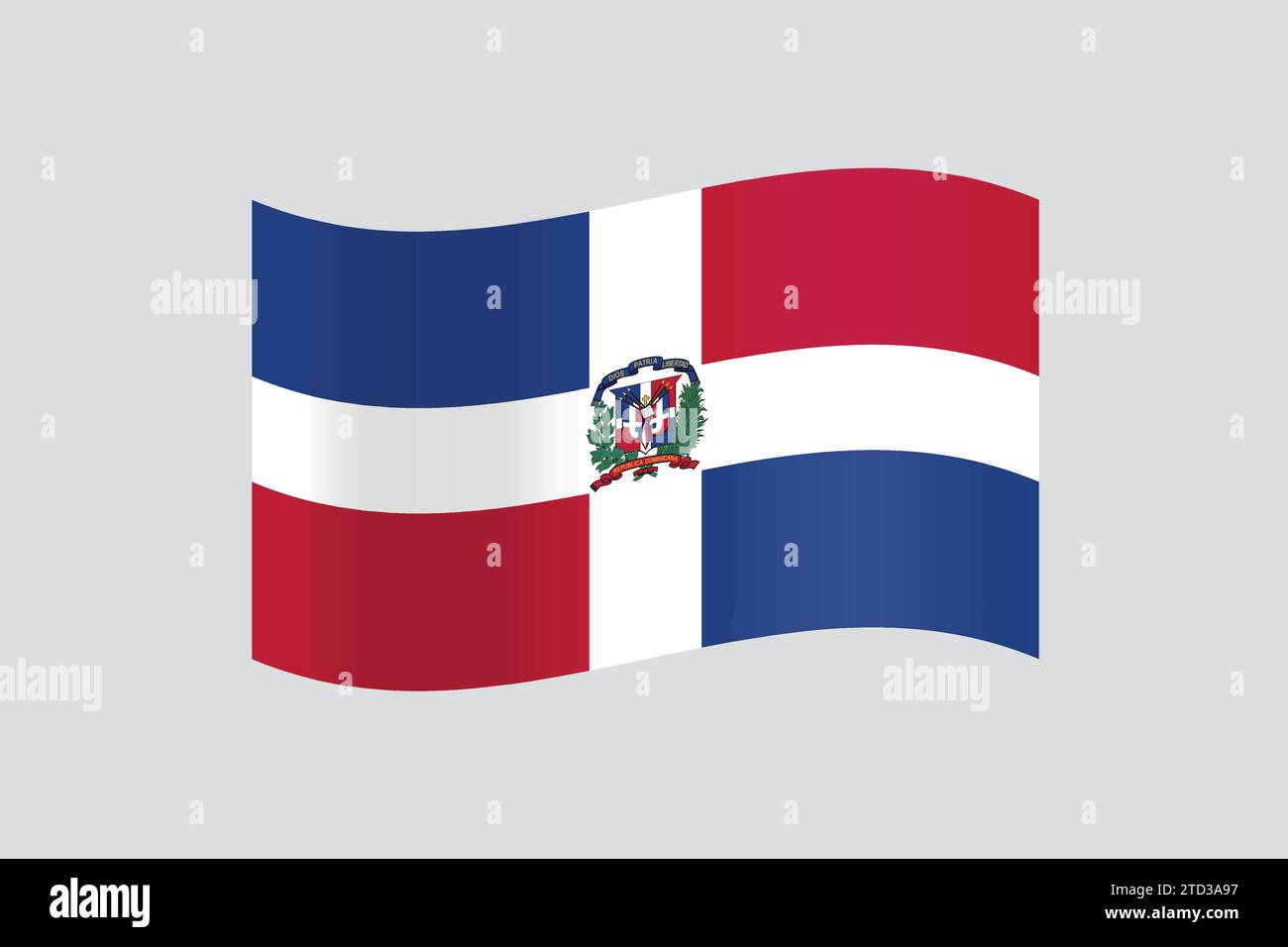 The flag of the Republic of Dominican Republic as a vector illustration Stock Vector