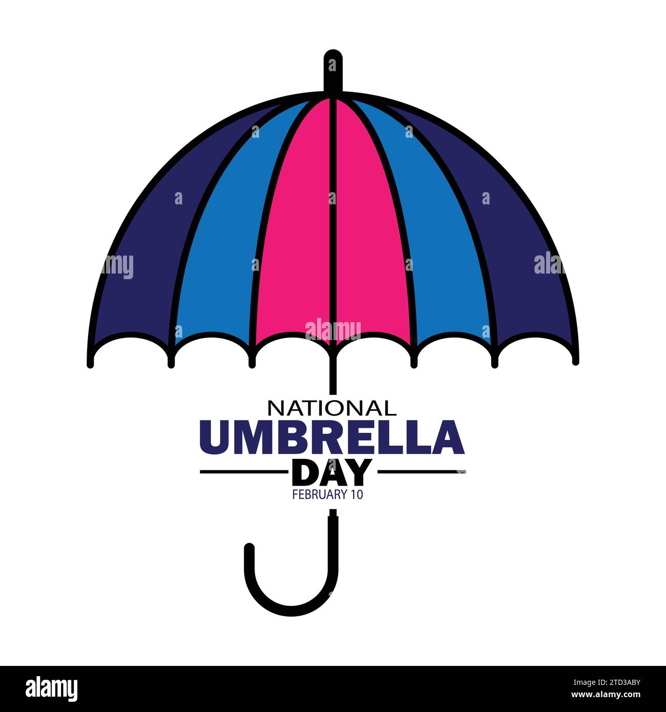 National Umbrella Day Vector Template Design Illustration. February 10. Suitable for greeting card, poster and banner Stock Vector