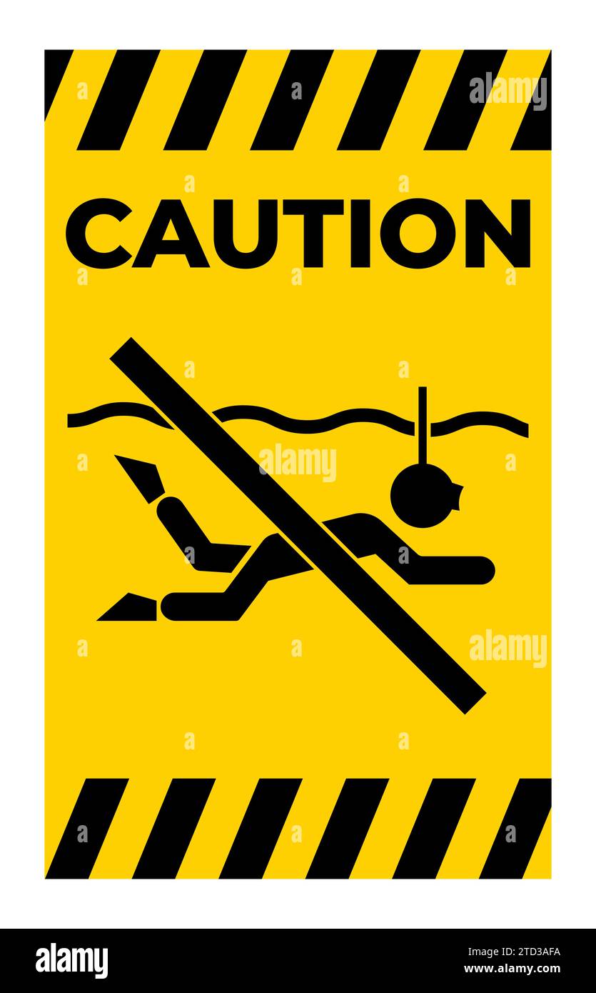 Water Safety Sign Attention, No Snorkeling Stock Vector