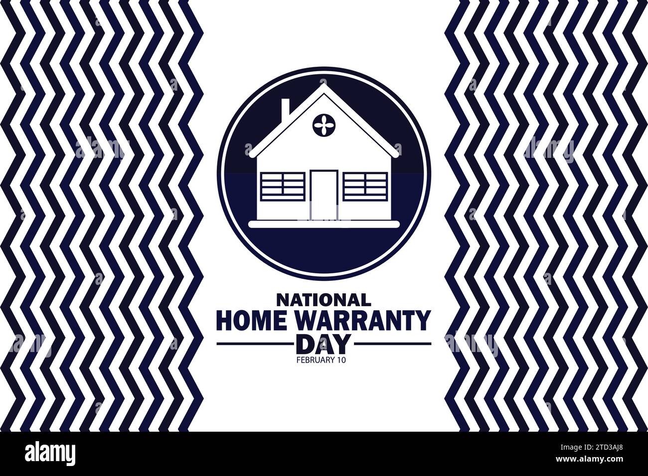 National Home Warranty Day Vector Template Design Illustration. February 10. Suitable for greeting card, poster and banner Stock Vector
