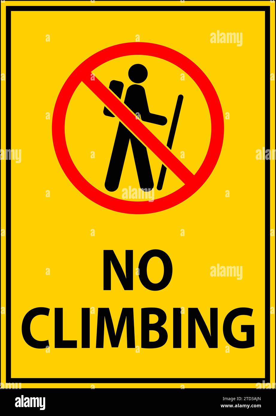 Cartello Di Sicurezza "Non Arrampicarsi" 600x200 Mm – Adesivo In Vinile Argentato, Sfondo Rosso, Simbolo Di Divieto, L62