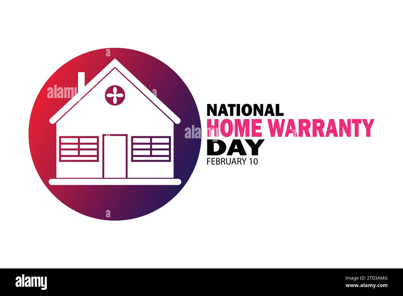 National Home Warranty Day Vector illustration. February 10. Holiday concept. Template for background, banner, card, poster with text inscription. Stock Vector