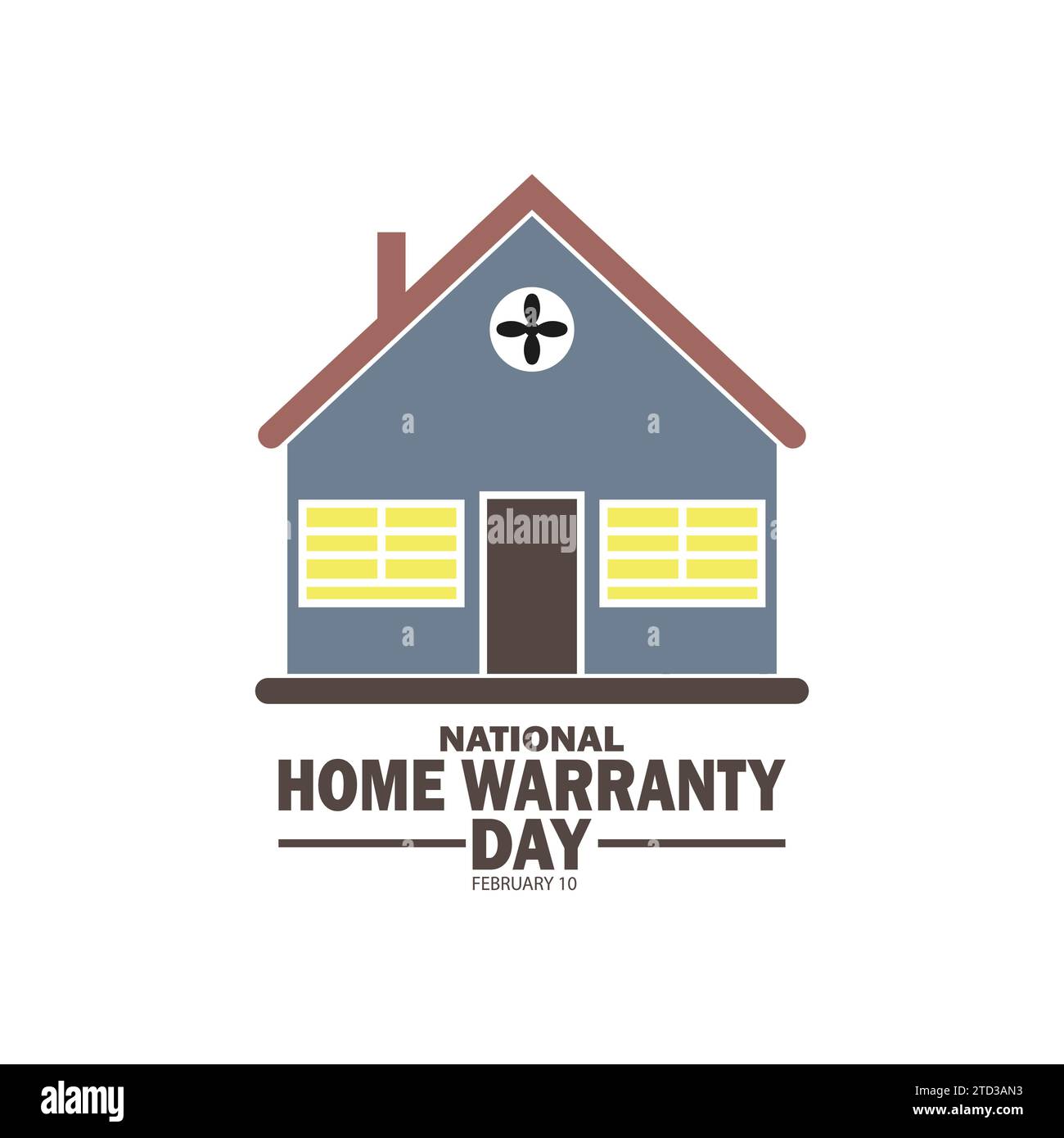 National Home Warranty Day. February 10. Holiday concept. Template for background, banner, card, poster with text inscription.  Vector illustration Stock Vector