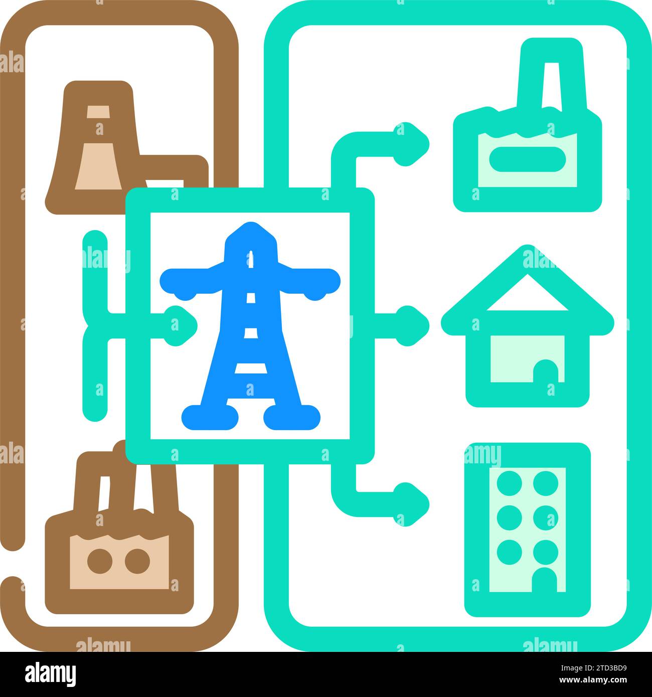 distributed generation electric color icon vector illustration Stock ...