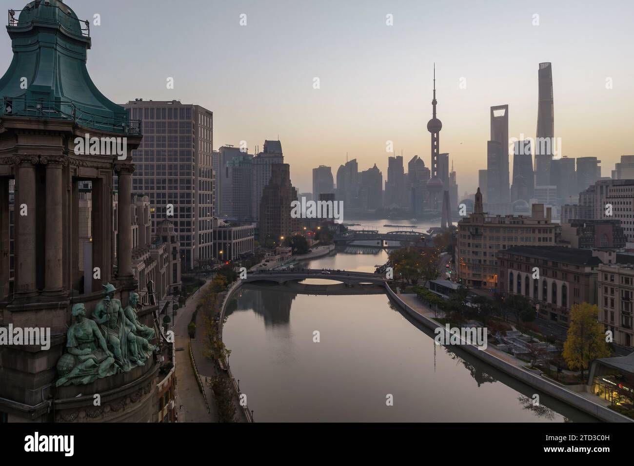 Aerial view of Shanghai at sunrise Stock Photo - Alamy