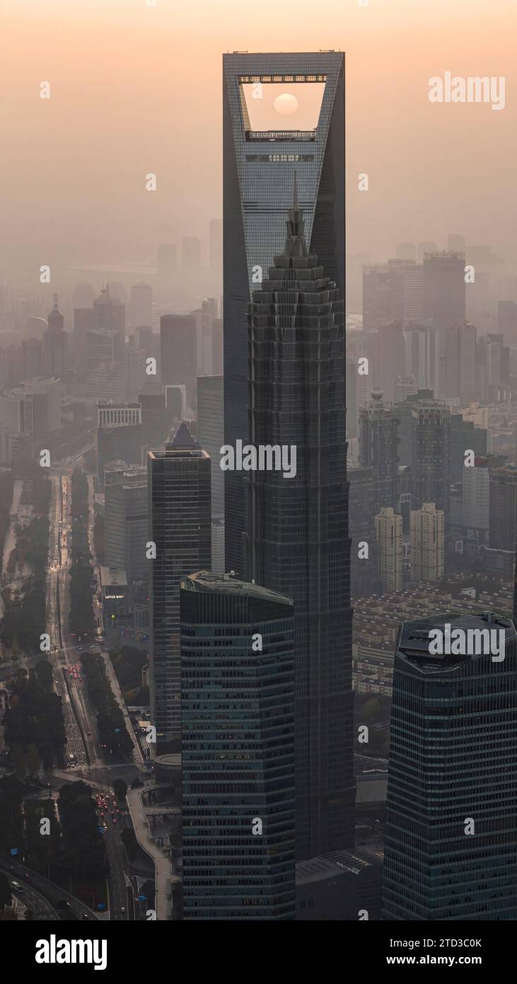 Aerial view of Shanghai at sunrise Stock Photo - Alamy