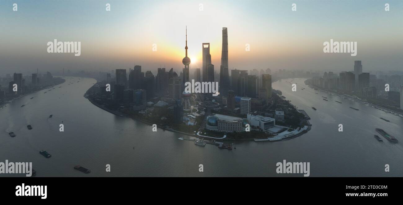 Aerial view of Shanghai at sunrise Stock Photo - Alamy