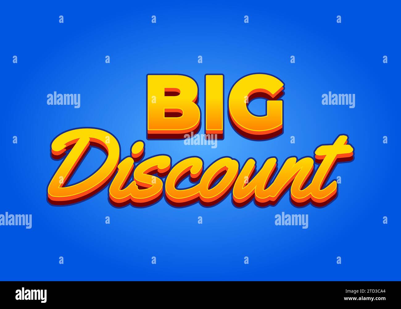 Big discount. Text effect design in 3D look. Yellow color Stock Vector