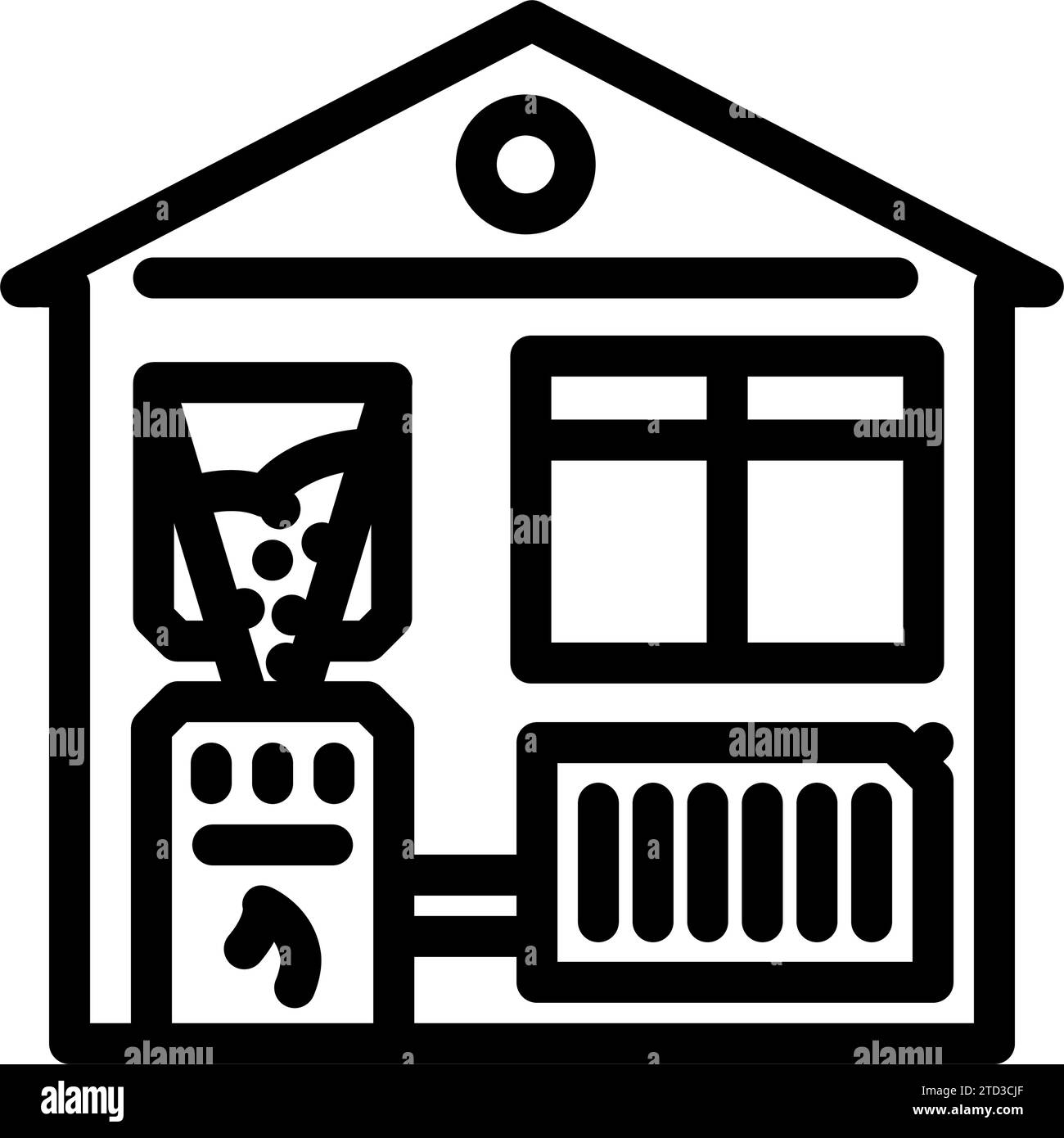 heating biomass energy line icon vector illustration Stock Vector Image