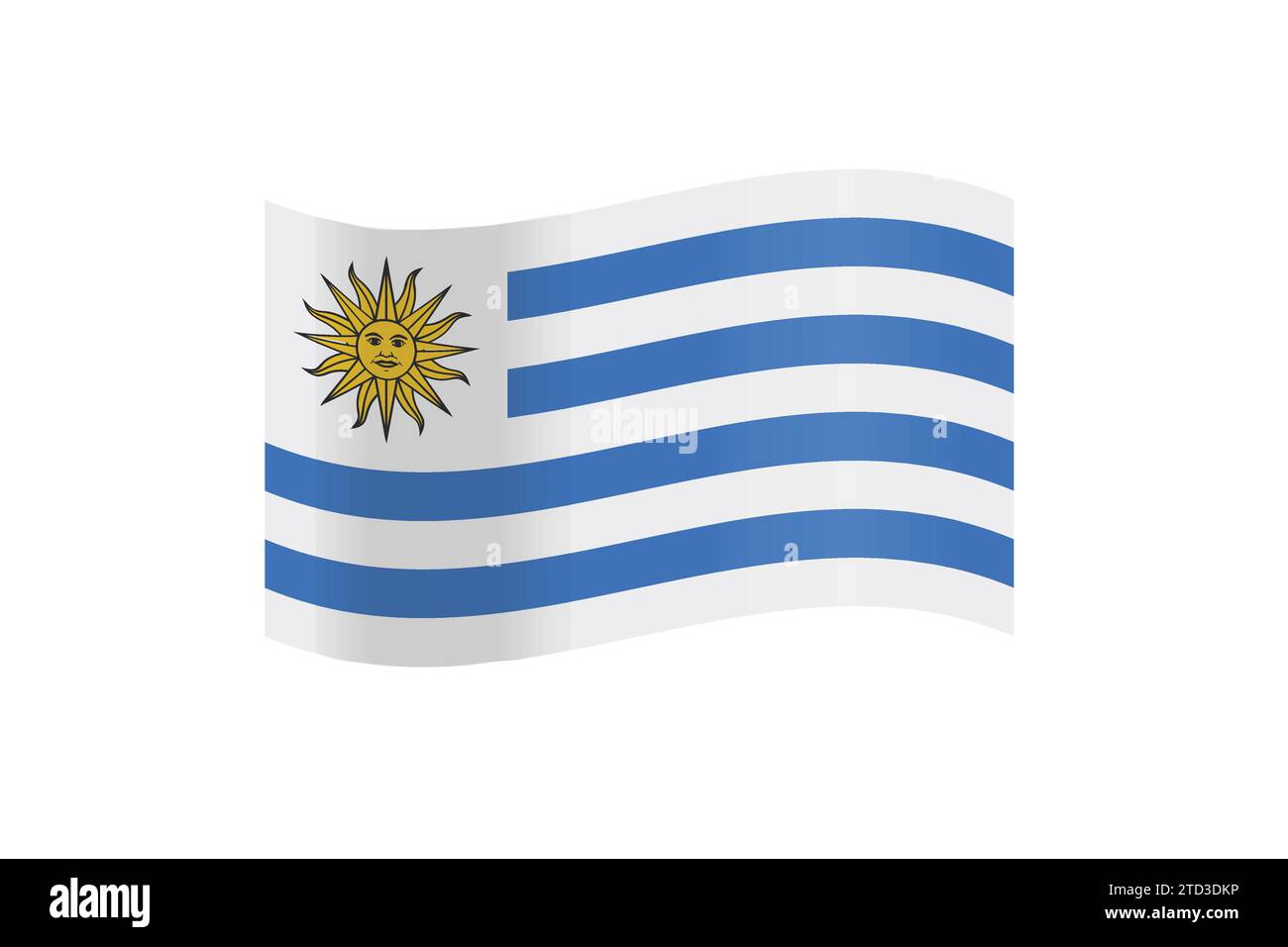 The flag of the Republic of Uruguay as a vector illustration Stock Vector