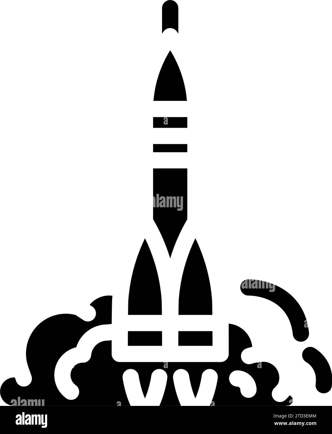 rocket launch space exploration glyph icon vector illustration Stock ...