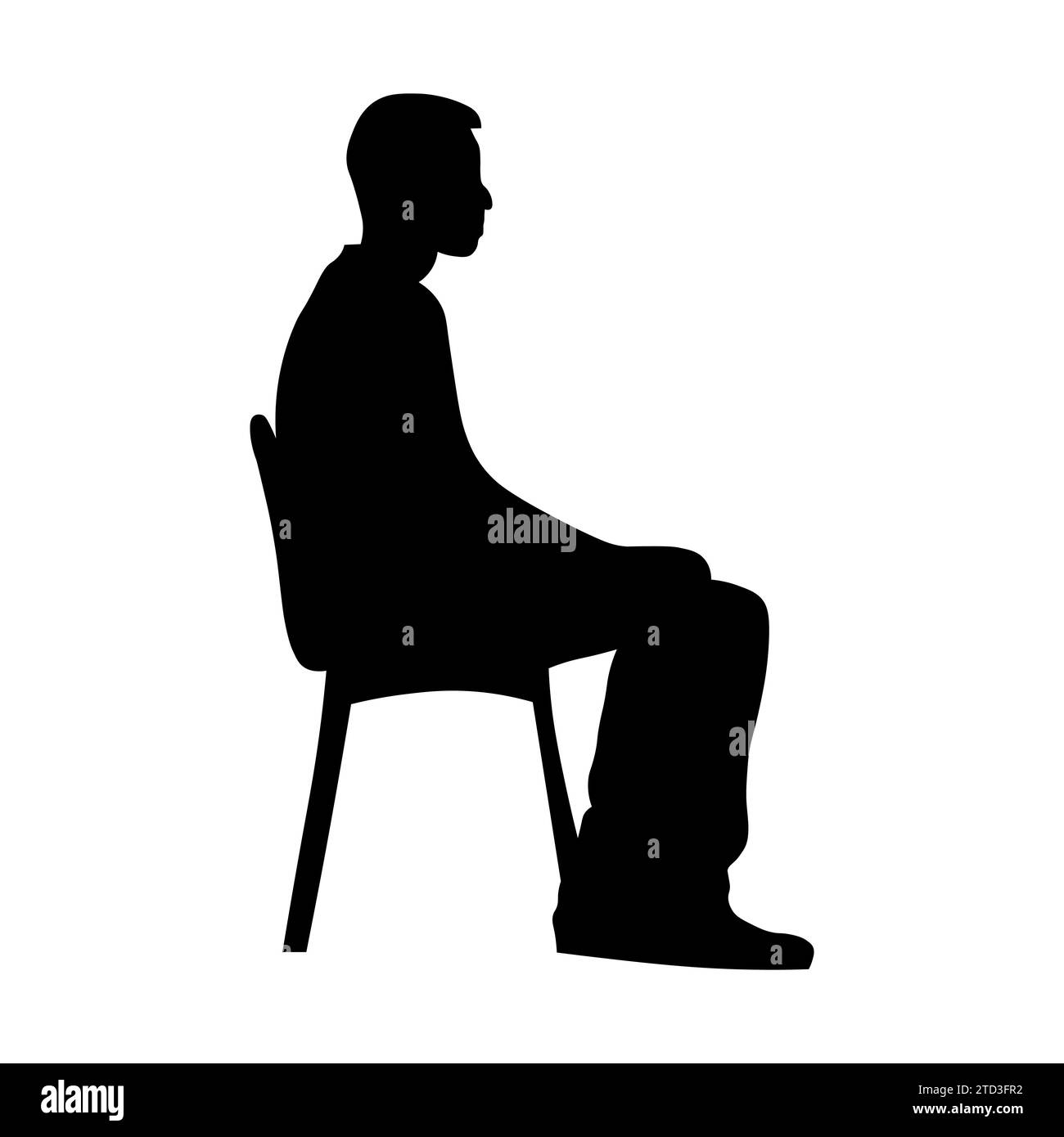 Man sitting black silhouette on white background Stock Vector Image ...