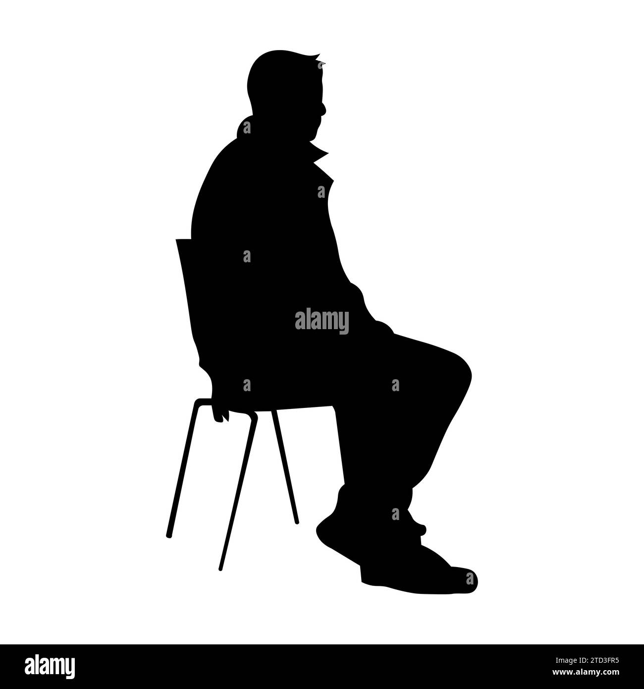 Man sitting black silhouette on white background Stock Vector Image ...