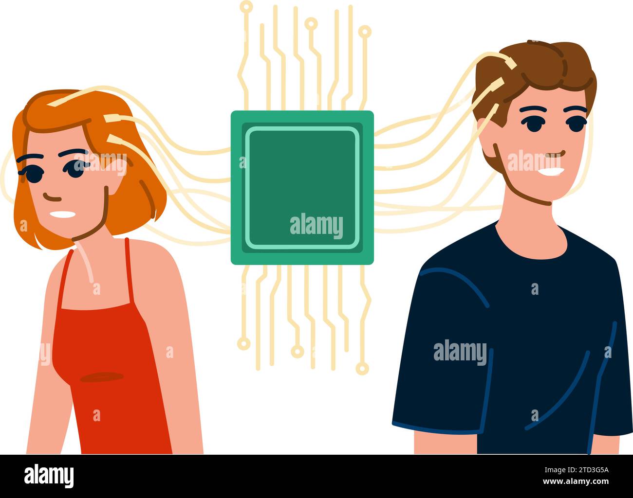 science brain computer interface vector Stock Vector Image & Art - Alamy